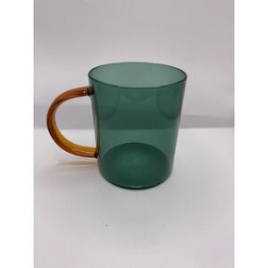 IKEA SKUGGSTUBB Heat Resistant Glass Mug Brown Green 14 oz Willy Chong Designed